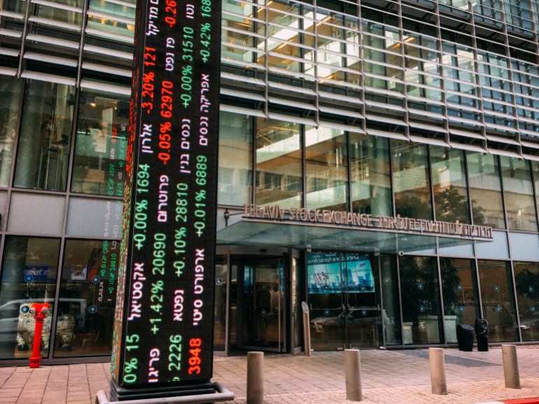Tel Aviv, Israel - December 4, 2016: Tel Aviv Stock Exchange plays a major role in the Israeli economy. TASE lists some 473 companies, about 47 of which are also listed on stock exchanges in other countries.